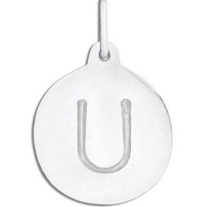 Helen Ficalora Sterling Silver Alphabet Initial U Pendant/ Disk Charm